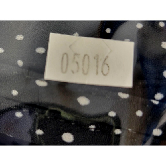 Jones New York Blouse Womens 1X Black White Polka Dot Ruffle Neck 3/4 Sleeve - Picture 11 of 11